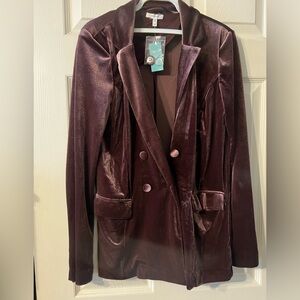 Velvet Double-Breasted Jacket